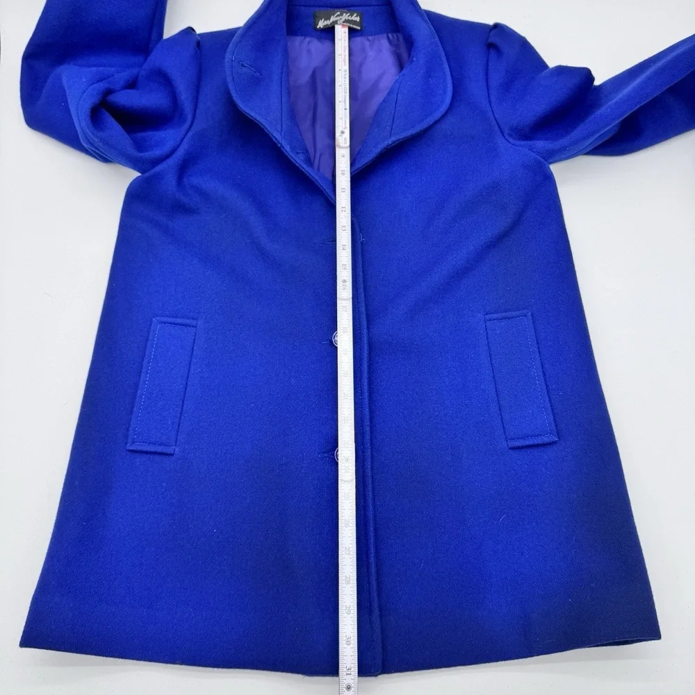 VINTAGE MISS NEW YORKER 60-70's Peacoat Wool Blend‎ Royal Blue Buttons Womens 10 - Picture 10 of 11